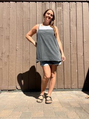 Free People Movement Hot Shot Shirt Dress Womens Medium Grey Athletic Mini